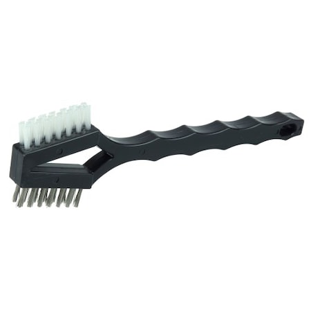 Weiler Double Sided Brush, .006 SS & .016 White Nylon Fill, Block, 3 x 7 44733